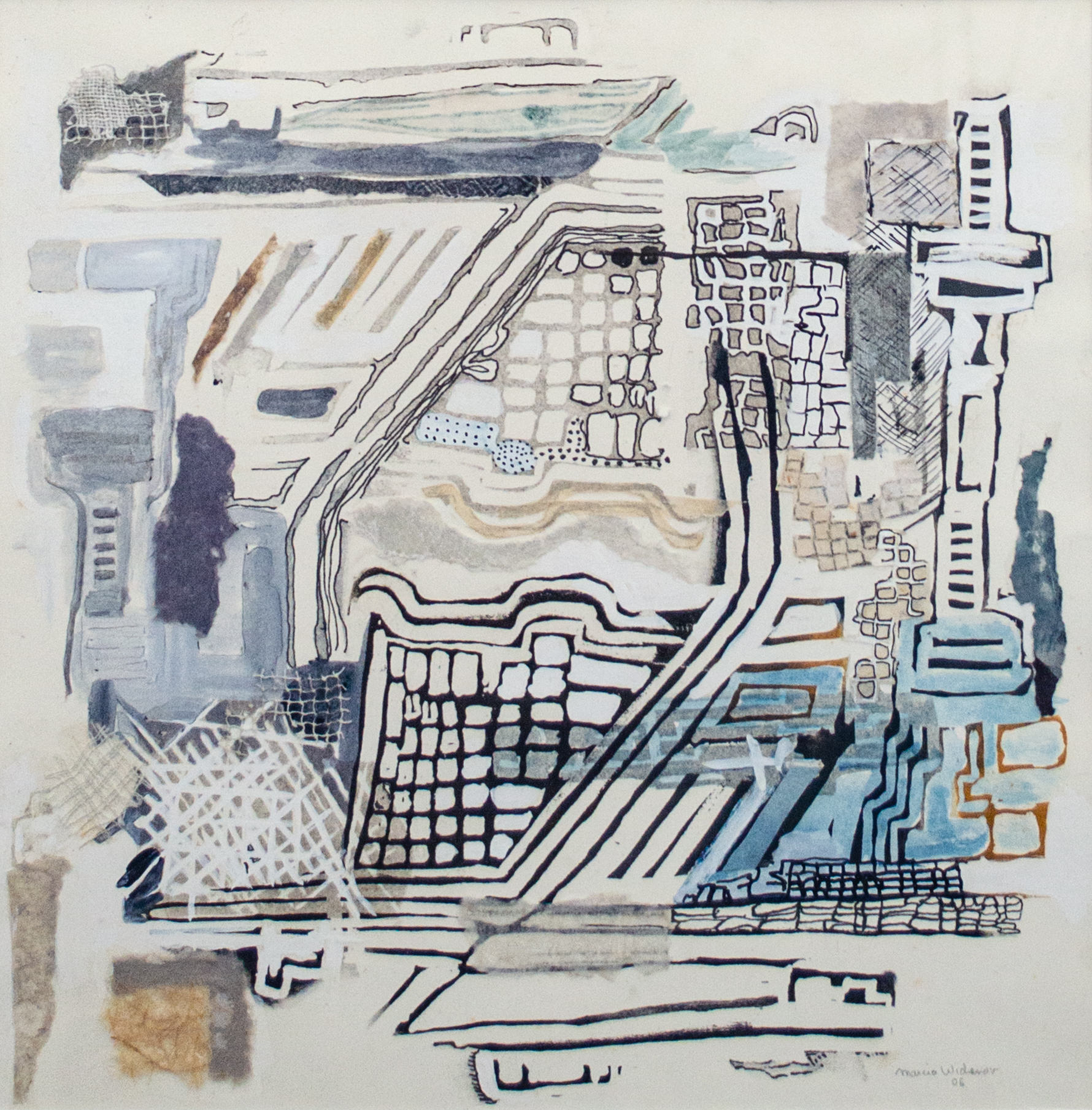 Alt text: abstracted industrial monoprint