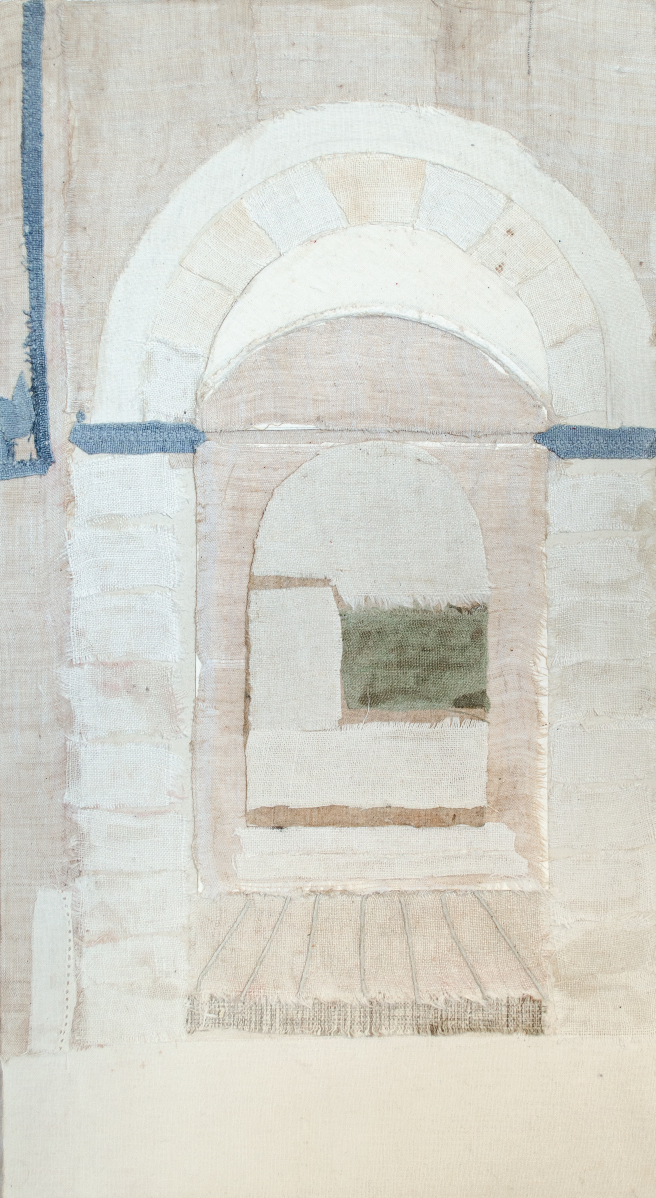 Alt text: cloth collage of a window