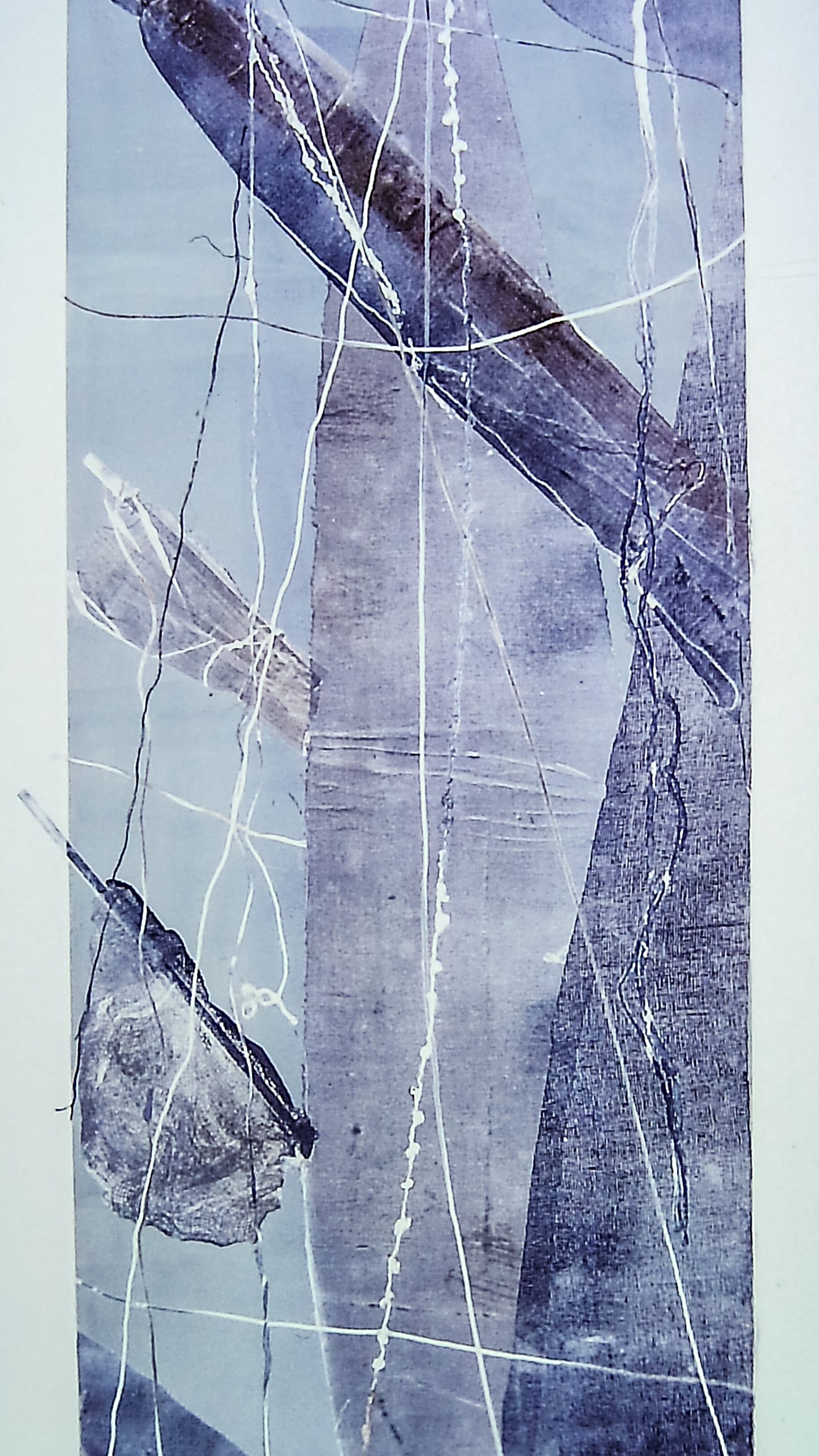Alt text: Monoprint of an abstract sail