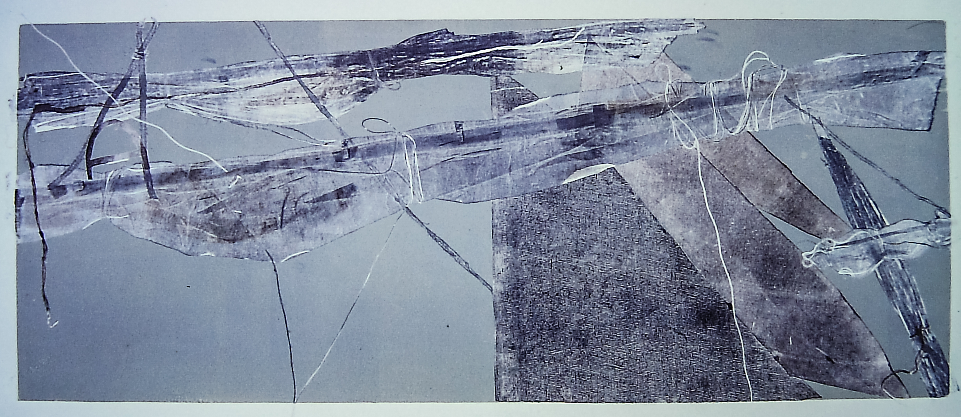 Alt text: Monoprint of an abstract sail