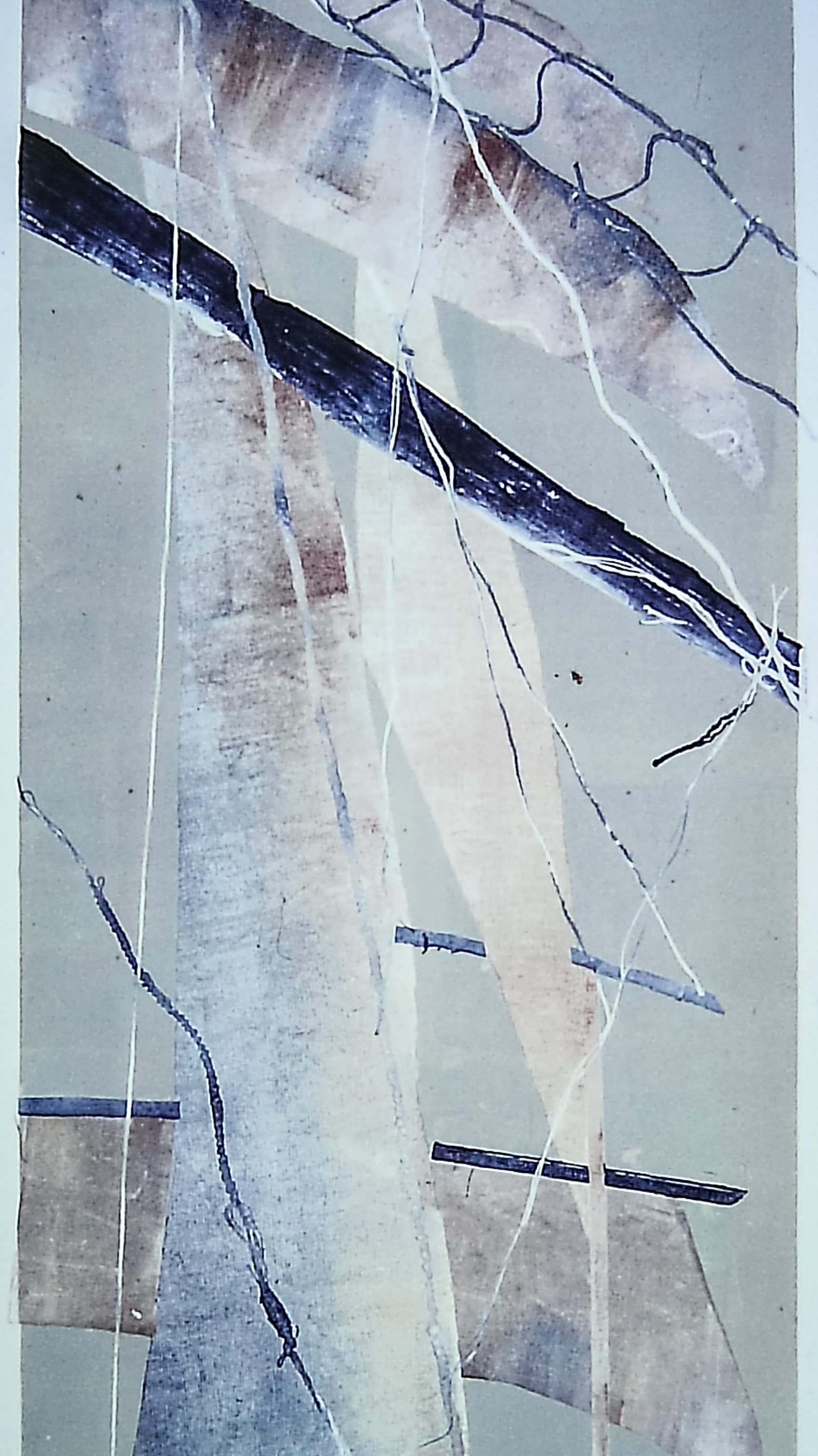 Alt text: Monoprint of an abstract sail