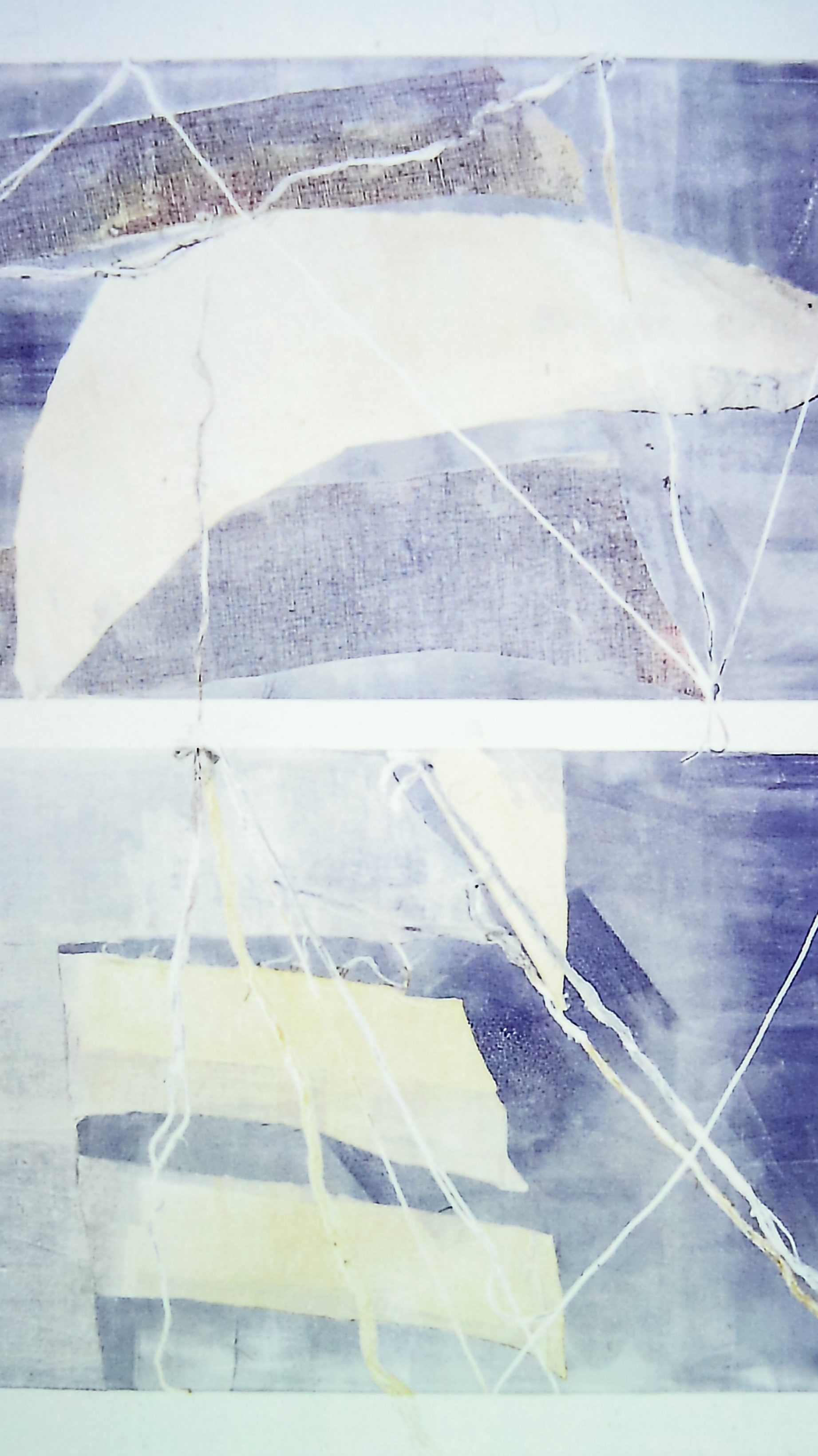 Alt text: Monoprint of an abstract sail