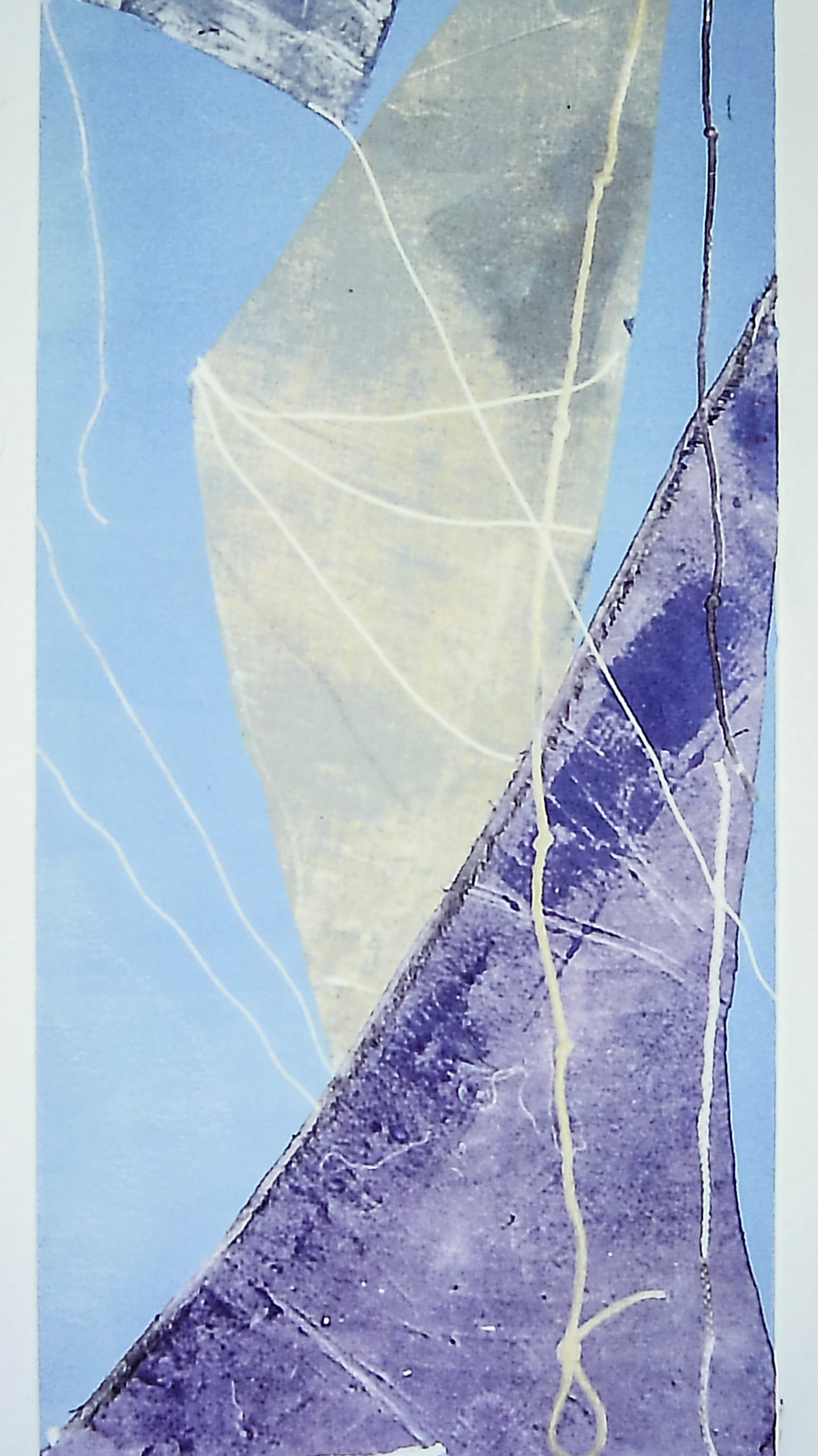 Alt text: Monoprint of an abstract sail