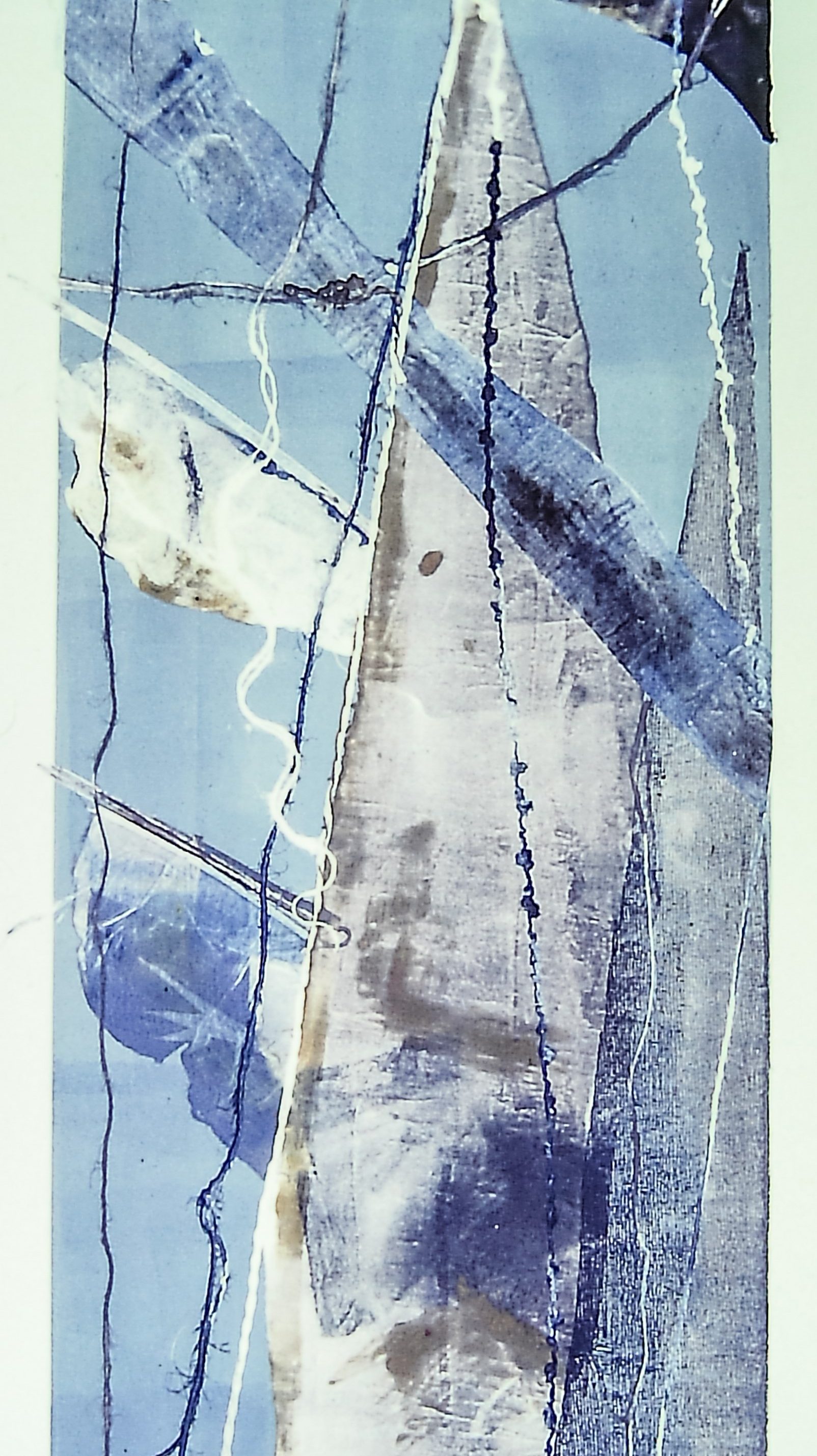 Alt text: Monoprint of an abstract sail