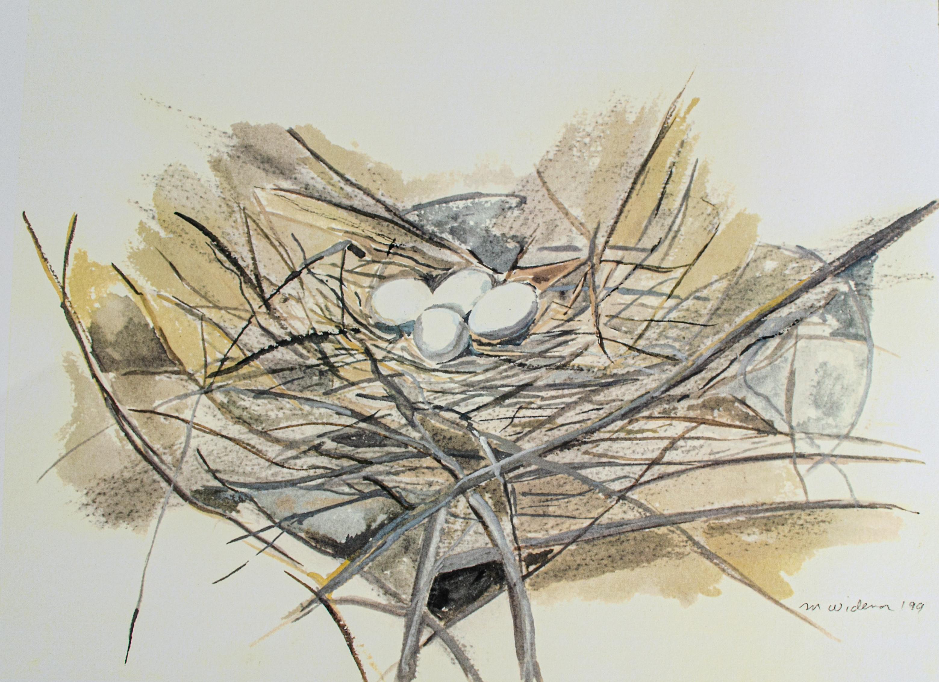 Alt text: Print of a nest