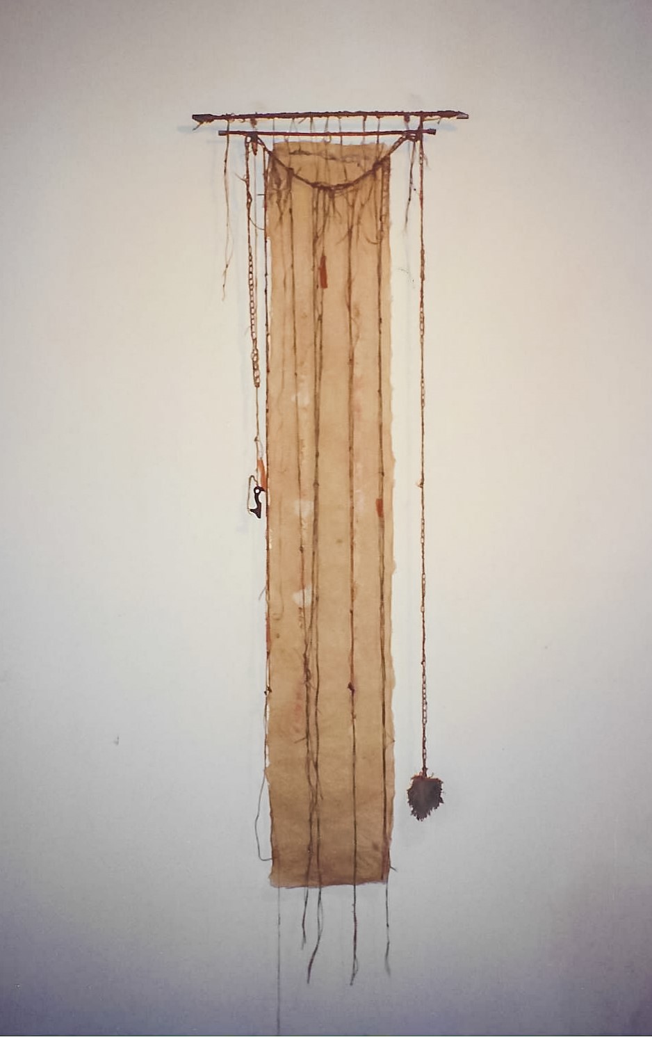 Alt text: Handmade paper wall hanging